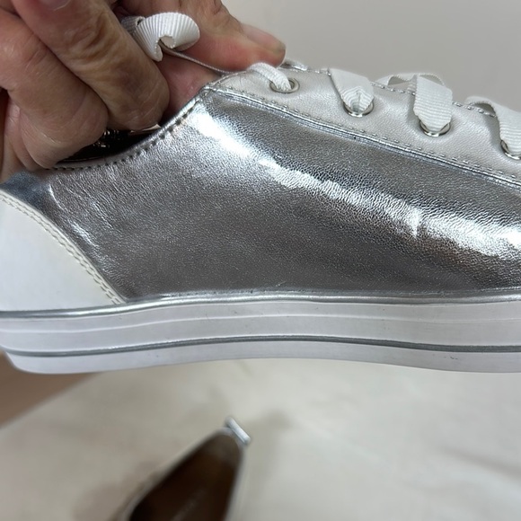 BCBGeneration Silver and White Studded Sneakers - Picture 5 of 12